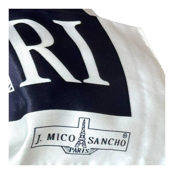 Paris Landmark Typography Silk Scarf Premium Designer Accessory J Mico Sancho - Picture 4 of 7